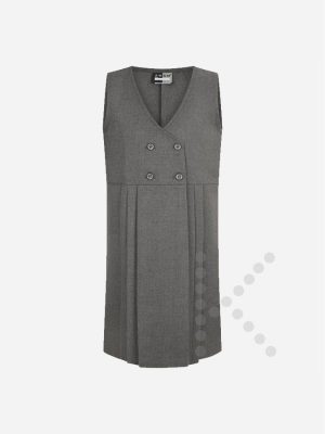 Four Button Pinafore Dress (Grey)