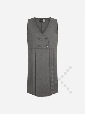 Four Button Pinafore Dress (Grey)