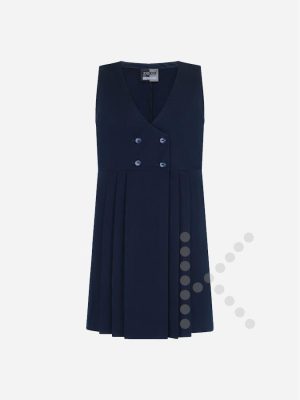 Four Button Pinafore Dress (Navy)