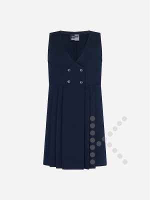 Four Button Pinafore Dress (Navy)