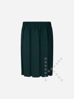 Elasticated Box Pleat Skirt (Bottle Green)