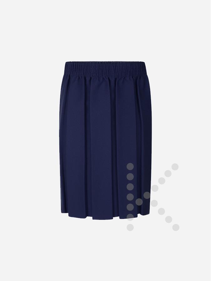 Elasticated Box Pleat Skirt (Navy)