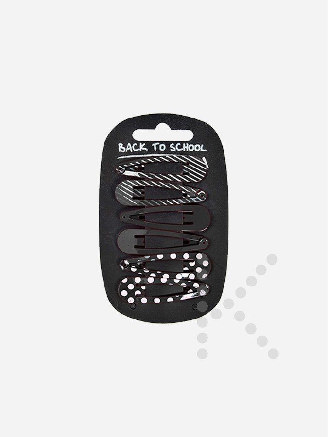 Patterned Hair Clips (Black)