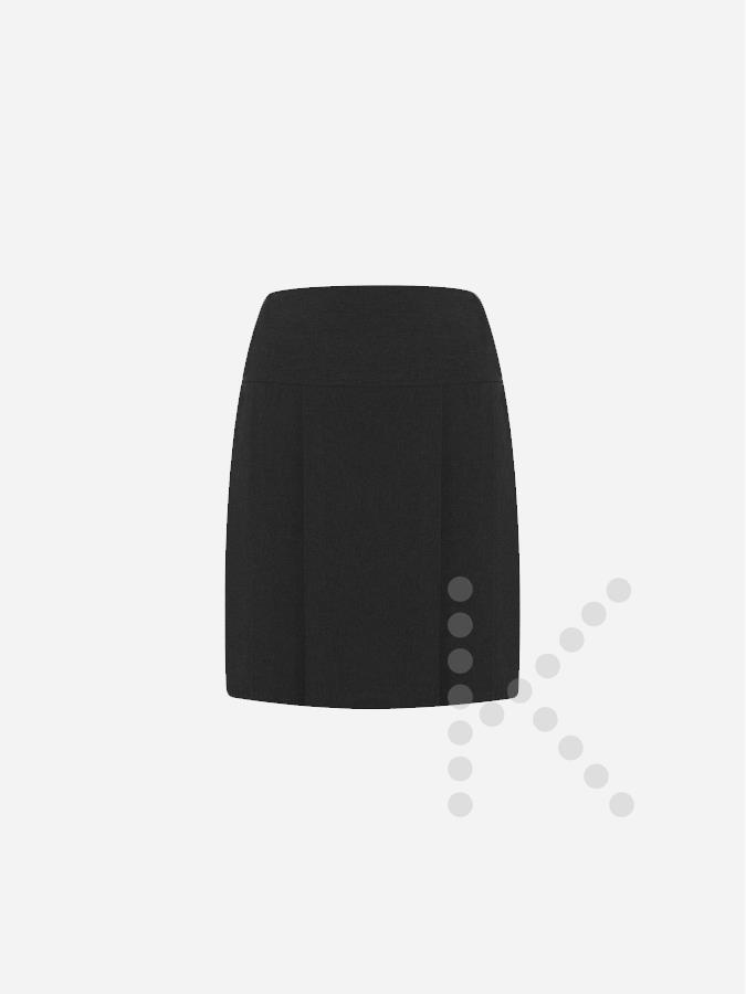 Front Panel Pleated Skirt (Black)