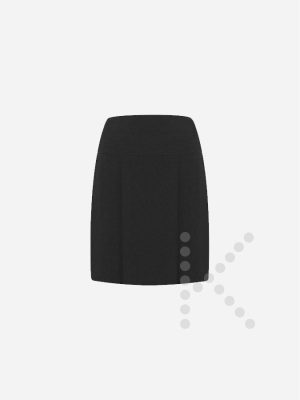 Front Panel Pleated Skirt (Black)