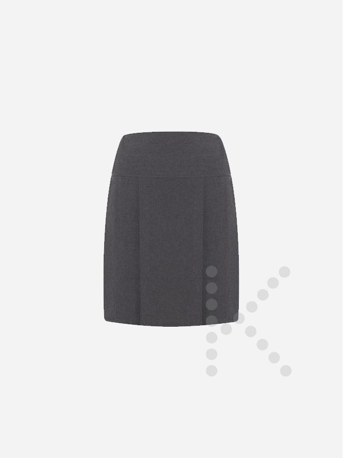 Front Panel Pleated Skirt (Grey)