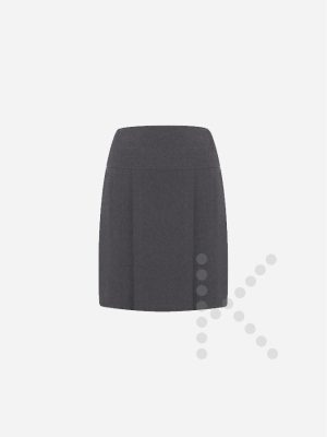 Front Panel Pleated Skirt (Grey)