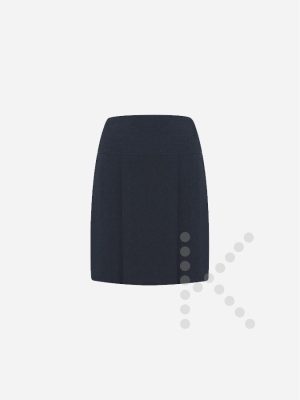 Front Panel Pleated Skirt (Navy)