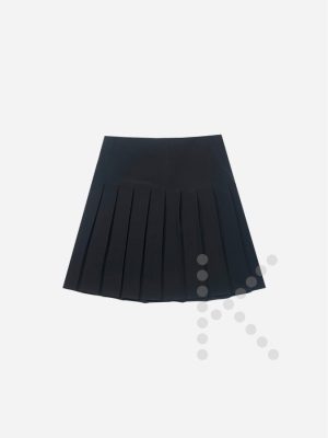 Senior Box Pleat Skirt (Black)