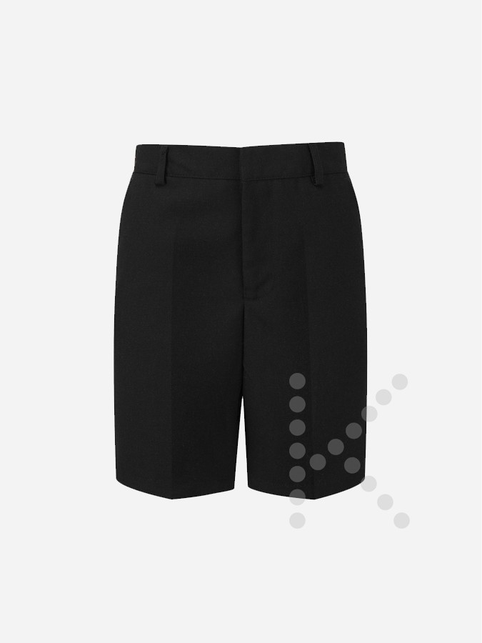 Flat Front Uniform Shorts (Black)