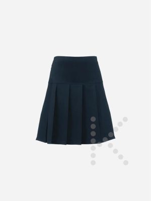 Panel Pleated Skirt - Navy