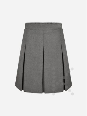 Stitch Down Pleated Skirt (Grey)