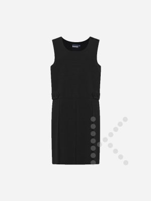 Box Pleat Pinafore Dress (Black)