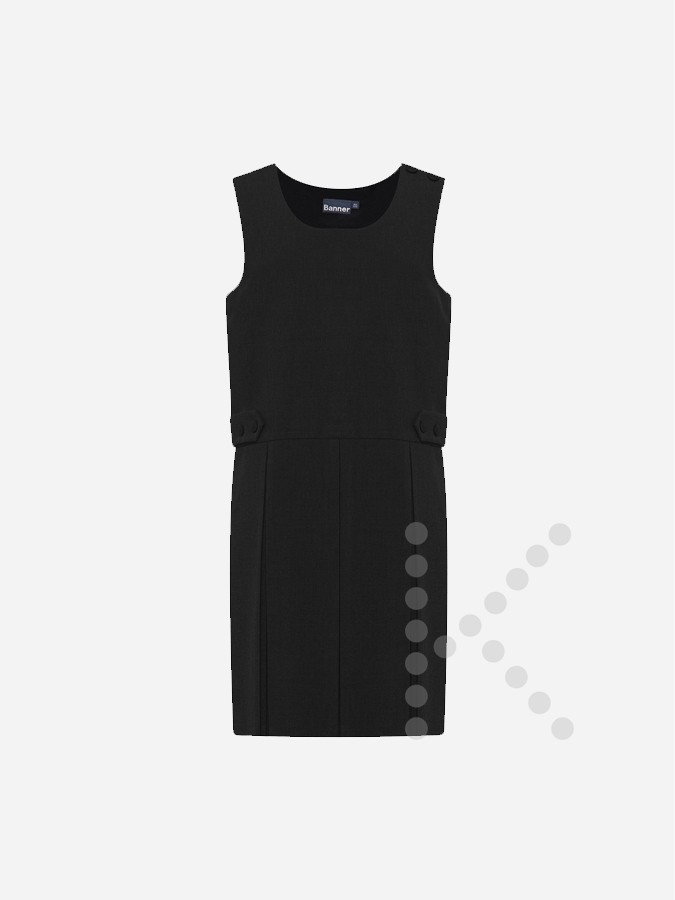 Box Pleat Pinafore Dress (Black)