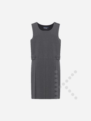 Box Pleat Pinafore Dress (Grey)