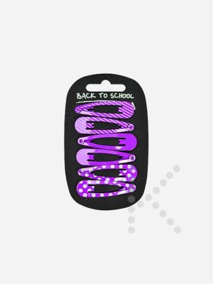 Patterned Hair Clips (Purple)