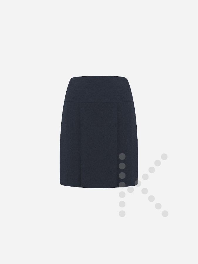 Front Panel Pleated Skirt (Navy)